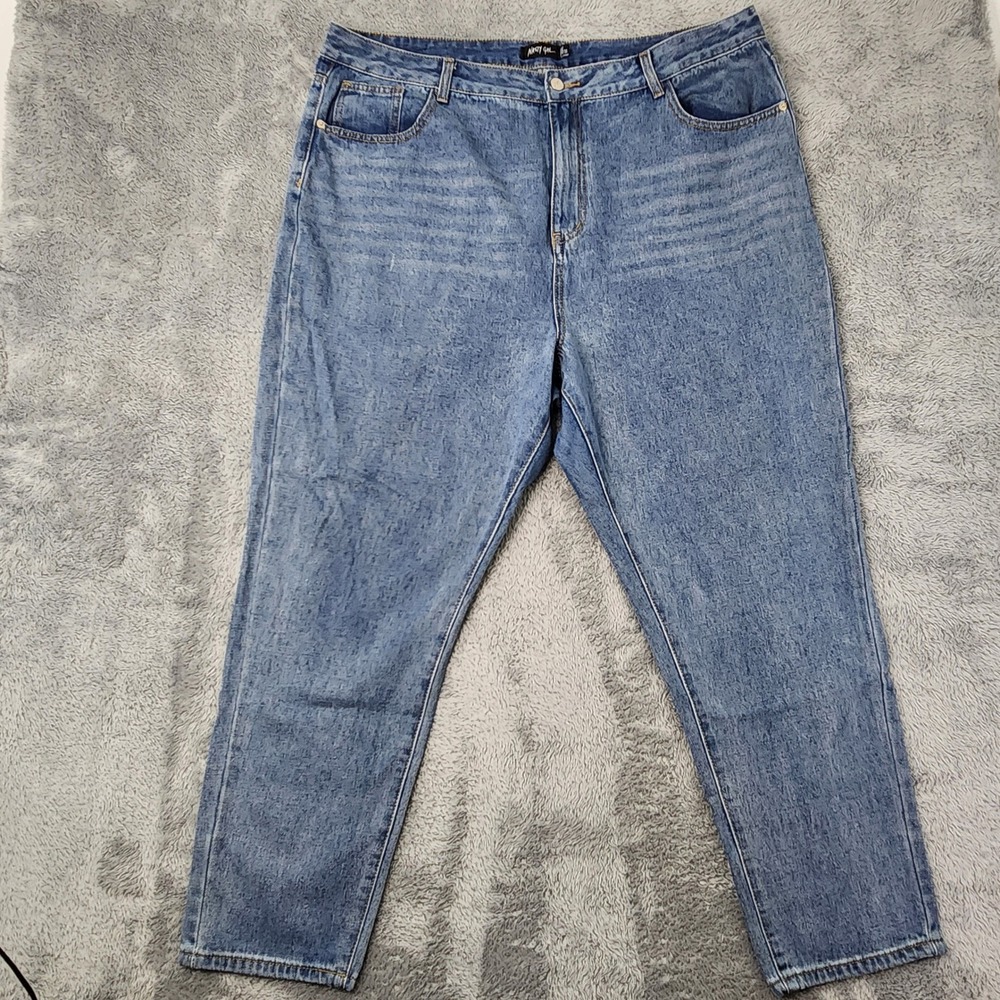 Nasty Gal‎ Jeans Womens 18 Blue UK 22 Denim Straight Leg 5 Pocket High Rise